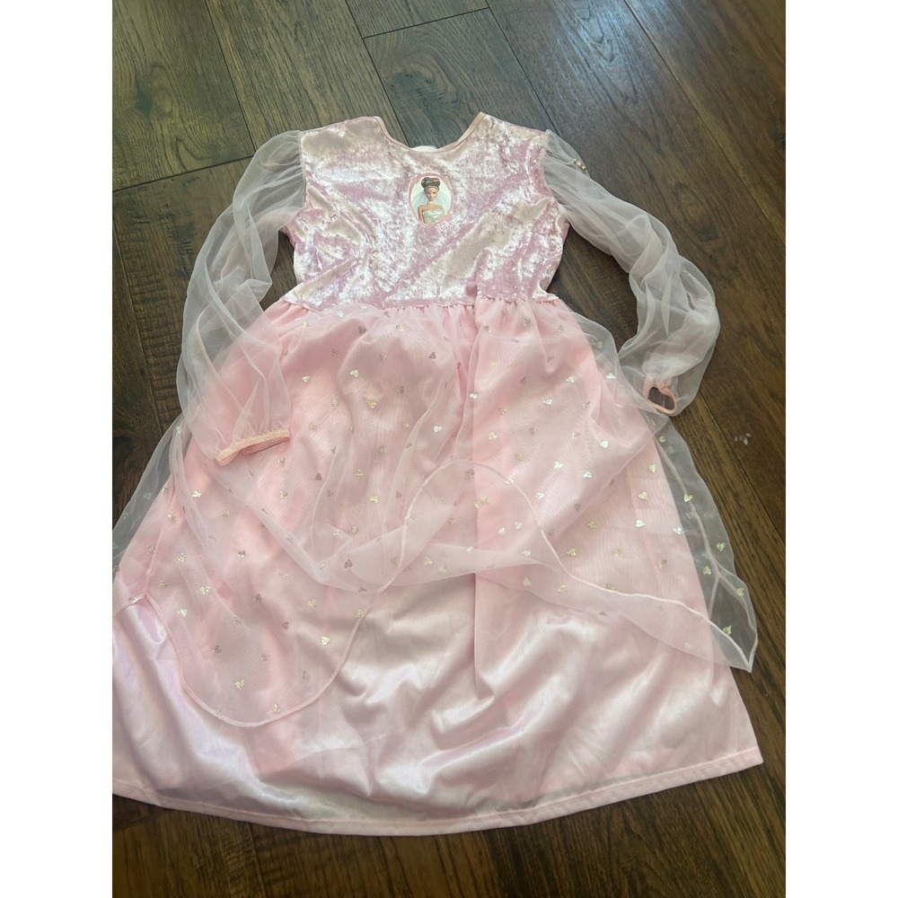 Barbie Avenue Pink Velvet Heart Tulle Princess Dress Kids Size 10 Vintage 90s